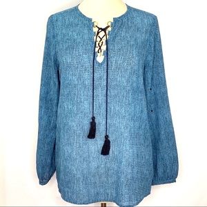 Michael Kors Lace Up Top w/ Gold Hardware - Sm